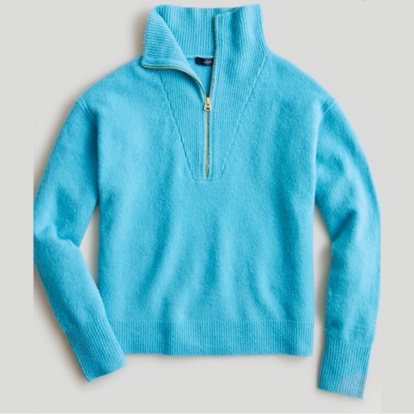 J. Crew Half-Zip Sweater Sea Blue Medium NWT - Picture 16 of 16